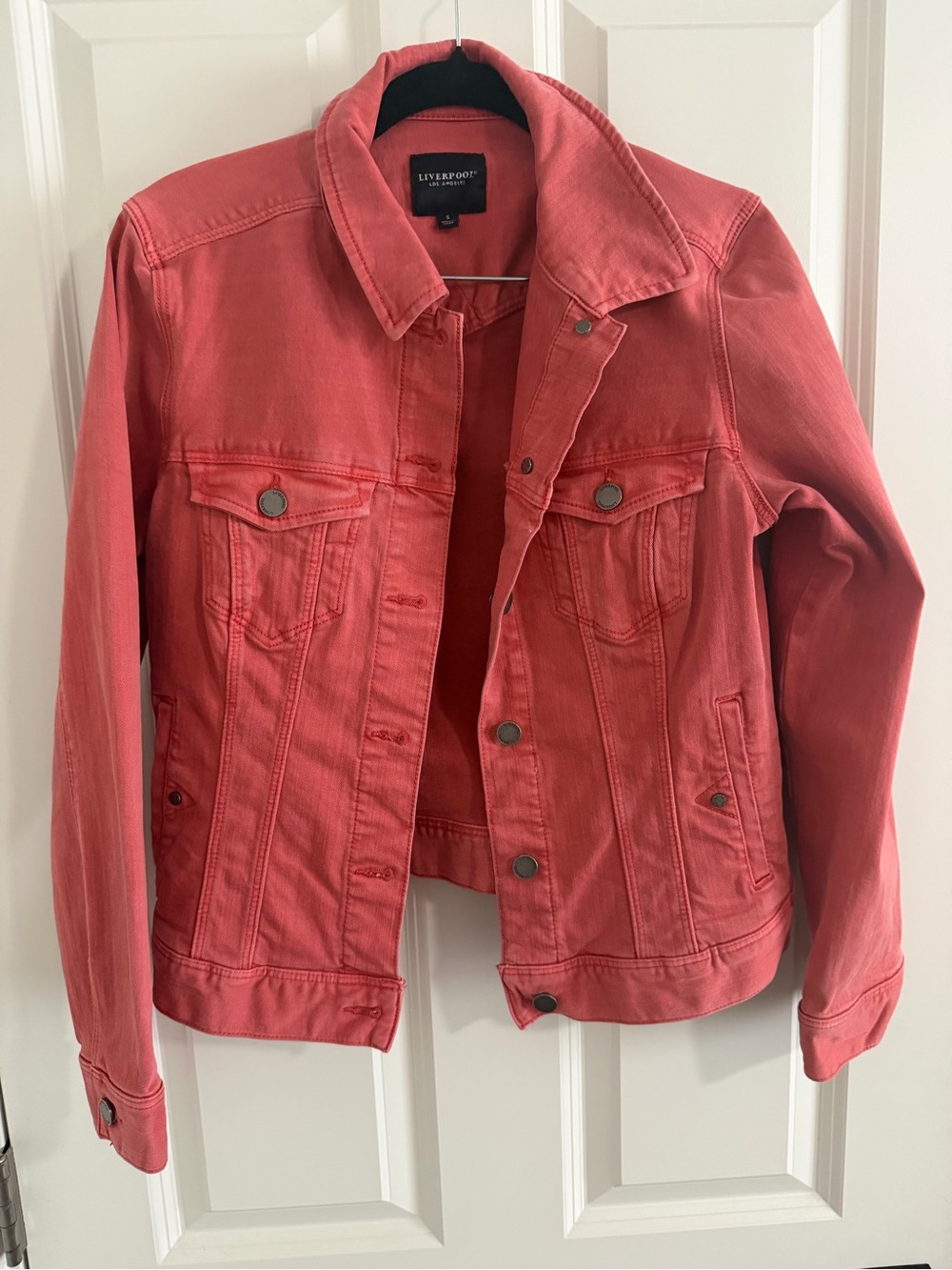 Liverpool Coral Denim Trucker Jacket